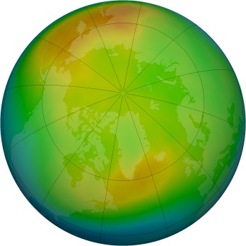 Arctic ozone map for 2009-01